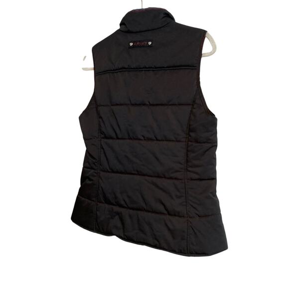 Ariat Black Soft Shell Fitted Polyester Full Zip Outdoors Puffy Vest Size Medium - Picture 5 of 16
